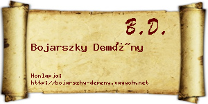 Bojarszky Demény névjegykártya